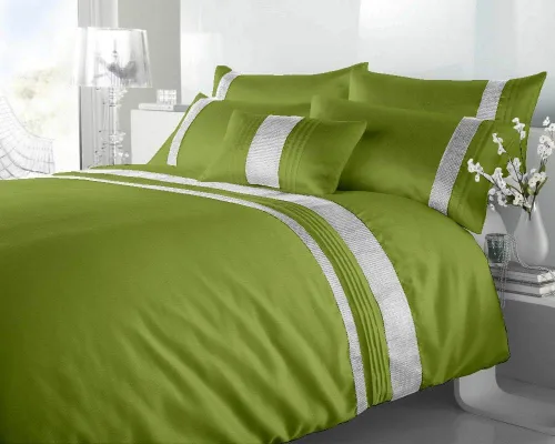 Vista 5 de BedDecor Juego de funda de edredón de 5 piezas con forro plateado de 600 hilos, 100% algodón egipcio (individual/individual XL, rojo sangriento)