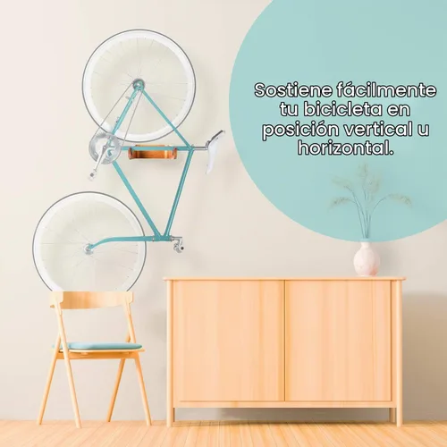 Vista 7 de WOKK Soporte de pared para bicicleta de madera, soporte de pared horizontal para bicicleta para el hogar o el garaje, soporte de pared