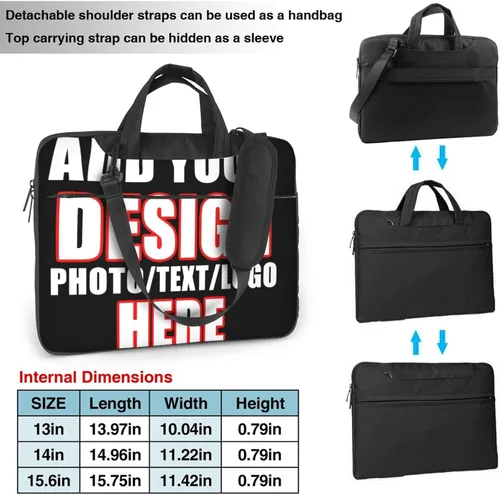 Vista 5 de Bolso bandolera personalizado para laptop para hombres y mujeres
