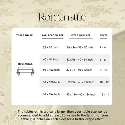Vista 6 de Romanstile Mantel rectangular de jacquard, resistente al agua, elegante, con patrón floral de rosa damasco, mantel decorativo de poliéster lavable