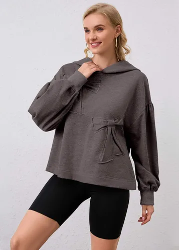 Vista 3 de Sudaderas con capucha de gran tamaño para mujer, de manga larga, sudaderas recortadas con capucha a la moda, Y2K, trajes de otoño