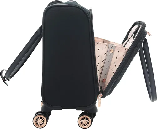 Vista 2 de kensie Hudson Softside - Juego de equipaje giratorio de 3 piezas negro con oro rosa Hudson Softside - Juego de equipaje giratorio de 3 piezas