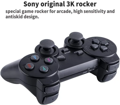 Vista 7 de Swallow Wireless Game Joystick Controller, HDMI 4K Game Stick Dobles Wireless Video Game Console Sistema de código abierto 64GB 10000 Juegos gratis