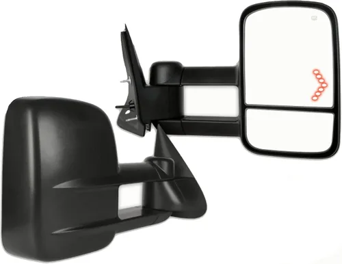 Vista 10 de Conjunto de espejo lateral del conductor o del pasajero para Ford F150 F250 F350 plegable manual, sin calefacción, color negro liso, paquete de 1