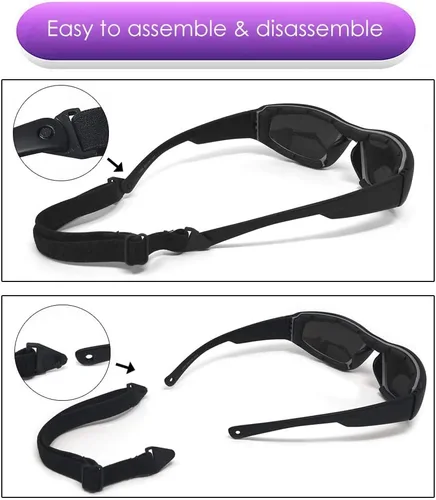 Vista 3 de TERAISE Gafas de equitación para motocicleta, gafas de esquí de seguridad ajustables