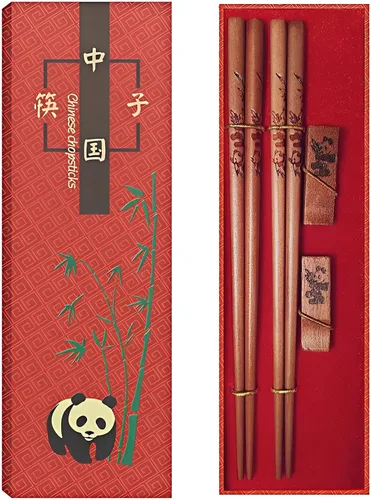 Vista 11 de Juego de palillos panda con reposo de regalo, aptos para lavavajillas, reutilizables, de fibra de vidrio, palillos y soporte de porcelana