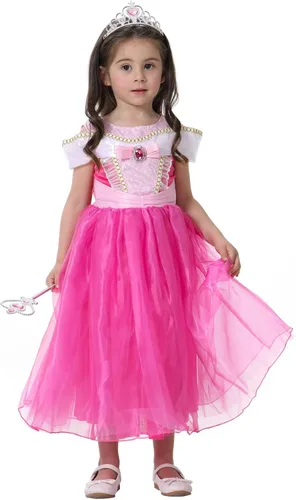 Vista 7 de Plustrong Vestido de princesa para niñas pequeñas, disfraz de princesa de Halloween