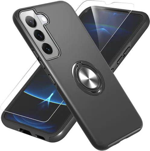 Vista 44 de Gritup Funda para Pixel 6A con protector de pantalla HD, soporte de anillo magnético 360 para Google Pixel 6A, color negro