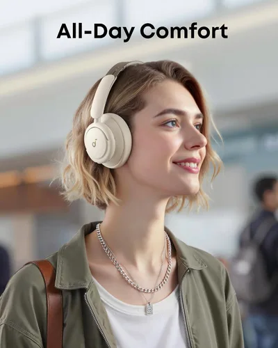 Vista 2 de Soundcore Q30 by Anker, auriculares híbridos con cancelación activa de ruido con bolsa de viaje, con espacio uno, múltiples modos, audio de alta
