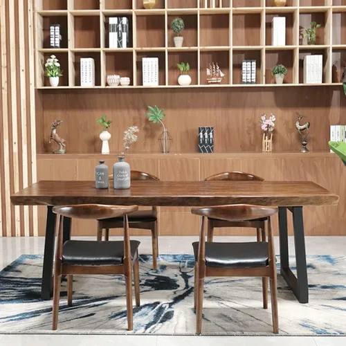 Vista 2 de Mesa moderna simple de madera maciza, 47.2-118.1 in de ancho/2.0 in de grosor, escritorio para computadora de oficina en casa, mesa de centro