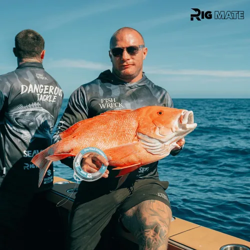 Vista 4 de Aparejos de bucle colgante preatados de 60 libras. Carrete de línea de pesca. Bucles separados 18 pulgadas con tamaño de bucle de 5.5 pulgadas.