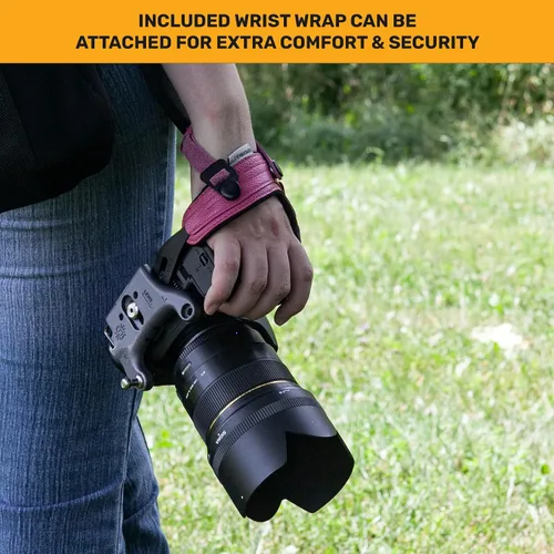 Vista 4 de SPIDER HOLSTER Correa de mano para cámara SpiderPro v2 con montaje a presión y correa de muñeca opcional, compatible con DSLR y sin espejo