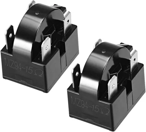 Vista 5 de uxcell 2 unids 4.7 Ohm 4 Pin Refrigerador Start Relay para Compresor Negro