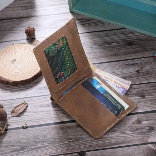 Vista 7 de Carteras personalizadas para hombres, carteras de fotos personalizadas de piel sintética para hombres, marido, papá, hijo, regalos personalizados