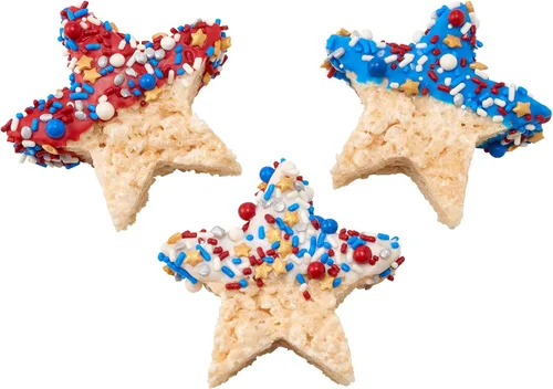 Vista 11 de DecoPac Firecracker Deluxe Fusion Mix, 26 onzas, Gránulos de fantasía patrióticos comestibles en recipiente de mano, Gránulos comestibles