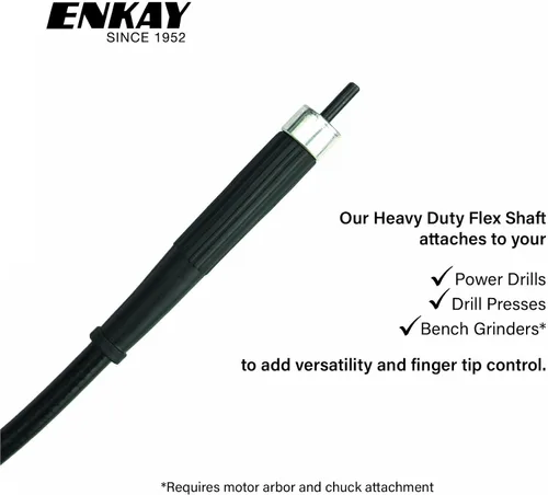 Vista 4 de ENKAY - Eje flexible resistente con portabrocas sin llave de 1/4 de pulgada, 56 pulgadas