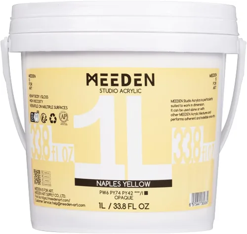 Vista 31 de MEEDEN Juego de pintura acrílica: 1L/33.8 oz x 12 colores pinturas acrílicas grandes a granel - Pinturas artísticas brillantes de cuerpo pesado