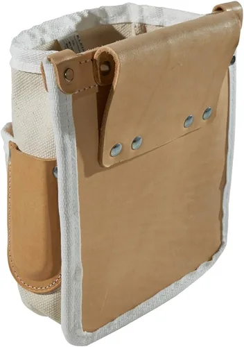 Vista 11 de Klein Tools 5125 - Bolsa de herramientas de lona y cuero con 5 bolsillos con cinta de cadena y conexión de cinturón de túnel