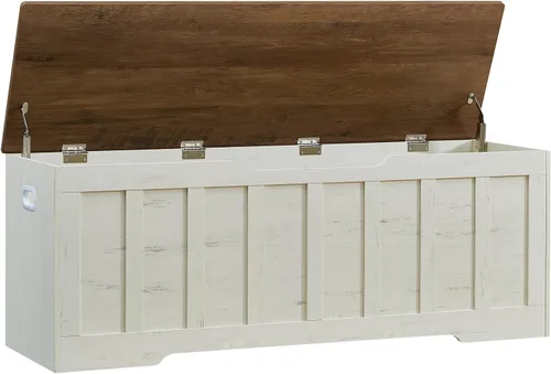 Vista 15 de VANKILEY 51.2" Storage Chest Extra Large,Wooden Storage Bench,Black+Brown