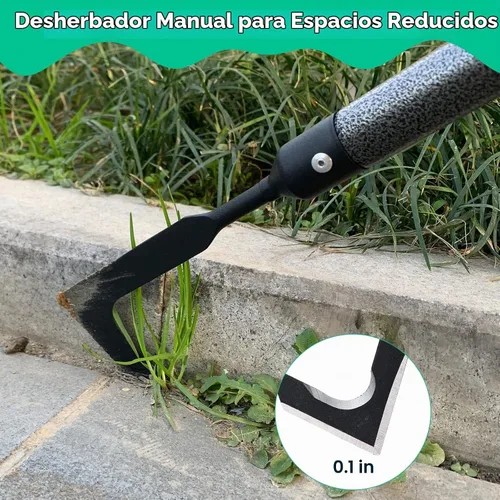 Vista 2 de Desbrozadora de grietas, herramienta manual de desmalezado de grietas de 29 pulgadas de largo, extractor de malas hierbas para tablas