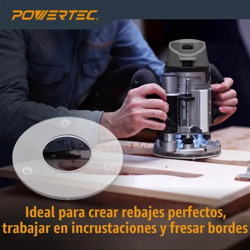 Vista 5 de POWERTEC Placa base de router de 2-1/2 pulgadas de diámetro, acrílico transparente con múltiples agujeros preperforados, tornillos para fácil