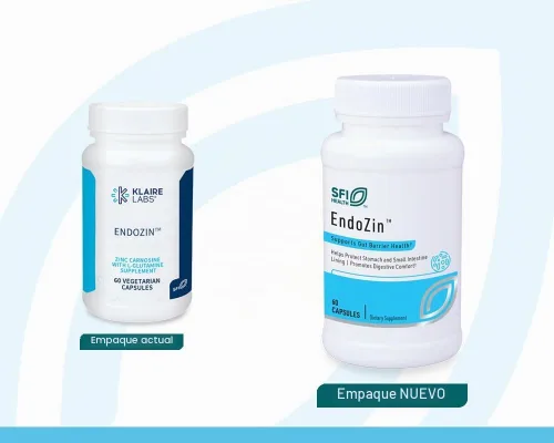 Vista 2 de Klaire Labs Endozina - Complejo de zinc carnosina con L-glutamina para apoyar la función de barrera intestinal, hipoalergénico (60 cápsulas)