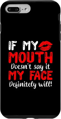 Vista 9 de Funda para iPhone 14 If My Mouth Doesn't Say It My Face Definitely Will