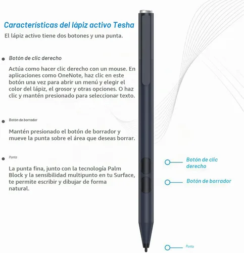 Vista 5 de Lápiz óptico para ASUS pantalla táctil 300Day Battery 1024 Pressure Palm Rejection Active Digital Pen for ASUS negro oscuro