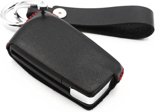 Vista 2 de Cuero 4 Botones Flip Remote Key Fob Case Cover Chain para Toyota Camry RAV4 Highlander Corolla
