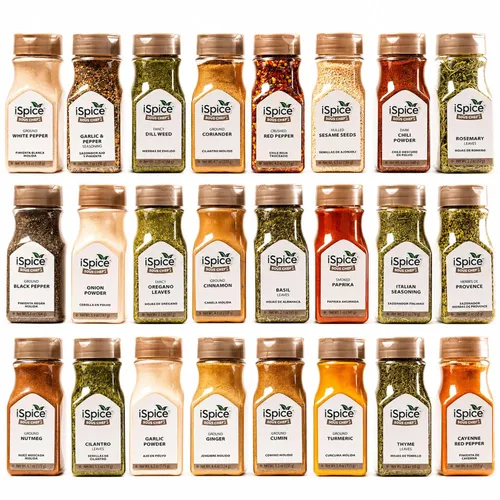 Vista 14 de iSpice Paquete de 24 Especias Gourmet - Colección Definitiva de Especias y Condimentos para Cocinar (Fusión de Cocina)