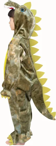 Vista 3 de DearSun Disfraz de dinosaurio T-Rex para niños, disfraz de dinosaurio con capucha (L120, patrón de camuflaje)