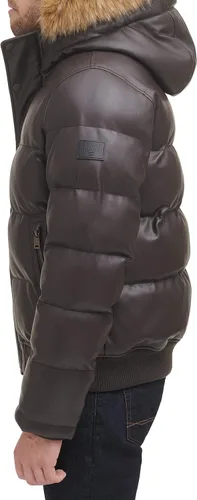Vista 2 de Tommy Hilfiger Men's Lightweight Quilted Faux Leather Puffer Jacket