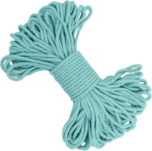 Vista 23 de Cuerda de macramé de 0.197 in x 22 yardas, cuerda gruesa de hilo de algodón natural, cuerda de colores para colgar plantas de macramé, para colgar