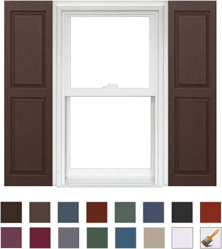 Vista 16 de Persianas de vinilo Homeside con panel elevado (1 par), 14-1/2 pulgadas x 59 pulgadas, color azul índigo 610 Azul Ingido