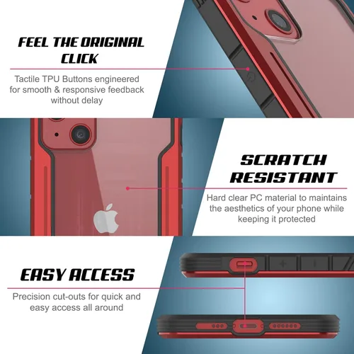 Vista 2 de Punkcase Diseñada para iPhone 13 [Armor Stealth Series] funda protectora de grado militar con marco de aluminio [parte trasera transparente] Máxima