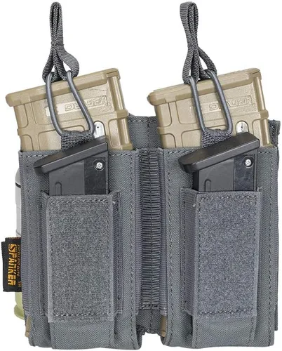 Vista 17 de EXCELENTE ELITE SPANKER - Funda de munición de tipo MOLLE con parte superior abierta, individual/doble/triple, para cargadores elásticos de rifle M4