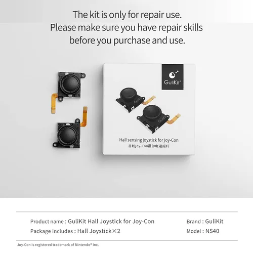 Vista 7 de GuliKit SwitchJoystick Replacement, No Drift,3D Joystick Thumb Stick for Switch Joycon Controller&Switch OLEDSwitch Lite,LeftRight Hall Effect