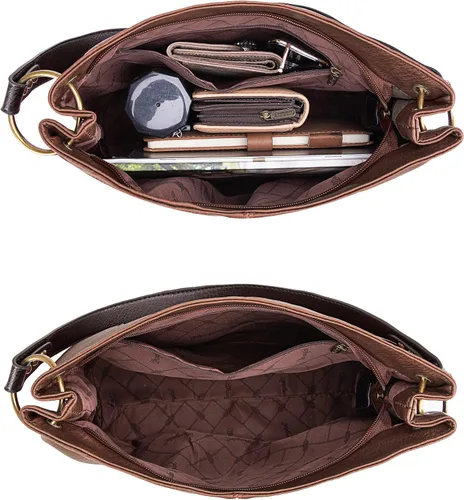 Vista 5 de Wrangler Hobo - Bolsas para mujer de cuero vegano con asa superior, bolsos de hombro y bolsos