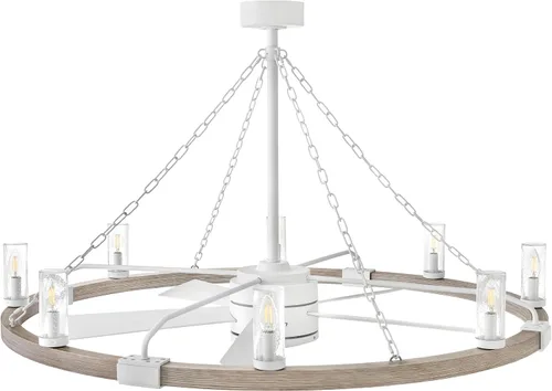 Vista 11 de Hinkley Sawyer - Candelabro inteligente de 36 pulgadas, color blanco mate/madera envejecida Mate blanco