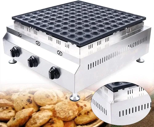 Vista 6 de Mini máquina para hacer panqueques holandeses de 100 agujeros, antiadherente de gas LPG Takoyaki, 110 V 1600 W, máquina para hacer gofres