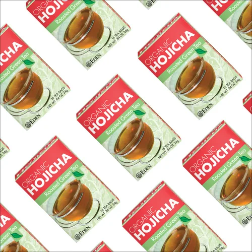 Vista 6 de Eden Hojicha Té verde tostado orgánico, bajo en cafeína, japonés, 16 bolsas de té de manila sin blanquear por caja (paquete de 3)