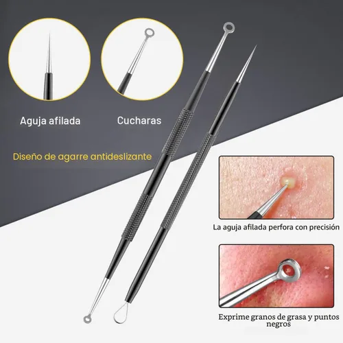 Vista 5 de Boxoyx - Kit de herramientas para reventar espinillas, kit de 10 piezas para eliminar puntos negros, kit extractor de comedones con caja