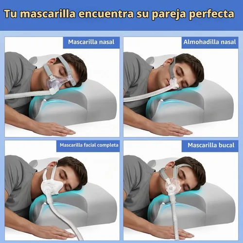 Vista 3 de IKSTAR HSA/FSA - Almohada de enfriamiento CPAP para personas que duermen de lado, almohada de apnea del sueño para usuarios de CPAP, reduce