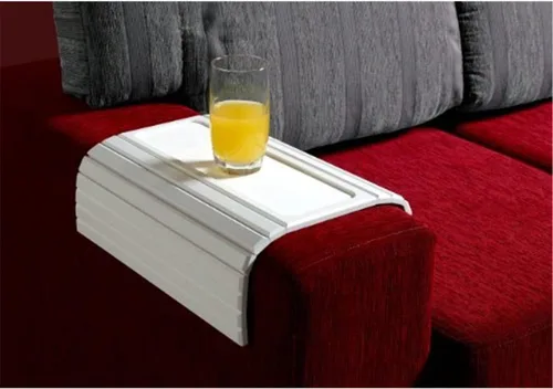 Vista 4 de Couchmaid - Bandeja de sofá de madera maciza (capuchino) hecha a mano Cappuccino
