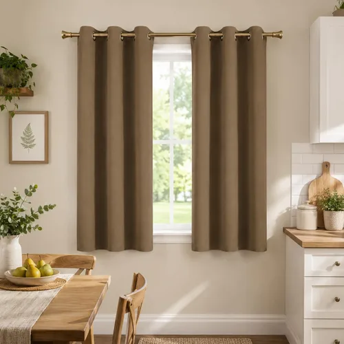 Vista 29 de Aquazolax Cortinas opacas de 45 pulgadas de largo, juego de 2 paneles para guardería, cortinas de tratamiento de ventanas con aislamiento térmico