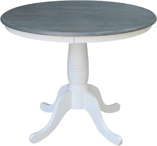 Vista 15 de Whitewood Industries International Concepts Mesa de pedestal redonda Pecan Nuez pacana