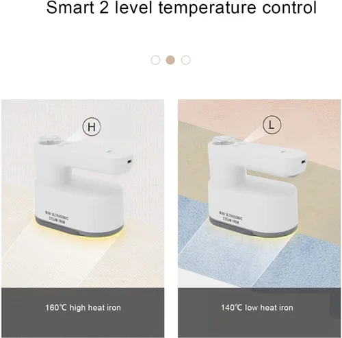 Vista 3 de Mini máquina de prensa de calor, prensa de calor inalámbrica portátil recargable, plancha plana de 180° 2 en 1, plancha de vapor seco y húmedo