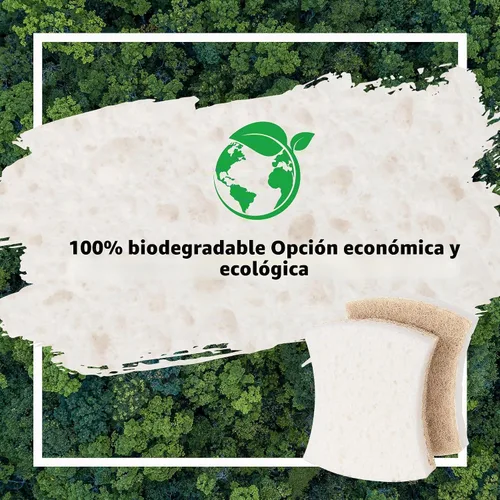 Vista 7 de Esponja natural para platos, paquete de 48, esponja exfoliante antiarañazos, esponja ecológica multiusos de fibra de sisal de cocina, esponja