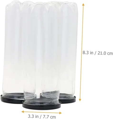 Vista 5 de Toddmomy 6 unidades de cilindro de tenis transparente contenedor negro para pelotas de tenis con tapa, organizador de almacenamiento de pelotas