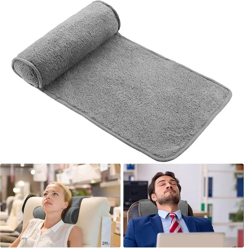 Vista 9 de Weysat Almohada para Cuello y Cabeza para Silla Reclinable Antideslizante de Forro Polar Ajustable Soporte de Rollo para Cuello Almohada